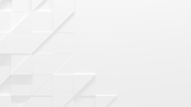 White Geometric Background With Copy Space (3D Illustration)