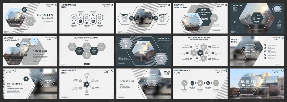 Wall mural abstract white, gray slides. brochure cover design. fancy info banner frame. creative set of infogra