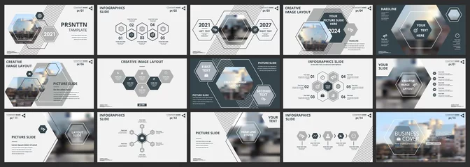 Foto op Canvas Abstract white, gray slides. Brochure cover design. Fancy info banner frame. Creative set of infographic elements. Urban. Title sheet model set. Modern vector. Presentation templates, corporate. © Craftsman_s