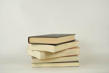 stack of books on white background literture libary