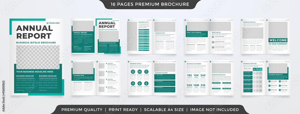 Poster a4 business annual report template design with minimalist layout style use for company profile and p