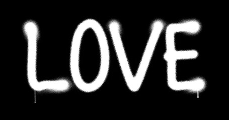 Love spray painted inscription isolated