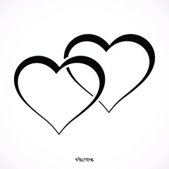 Two hearts - vector icon 