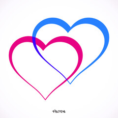 Two hearts - vector icon