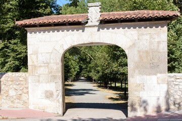 Gateway to the Parral Park in Burgos, Castile and Leon, Spain