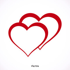 Two hearts - vector icon 