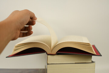 stack of books on white background literture libary