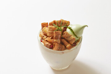 Creamy cookie topping on ice cream