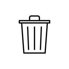 Trashcan icon. Carbage can symbol. Flat shape delete sign. Trash container and recycling bin logo. Vector illustration image. Isolated on white background.