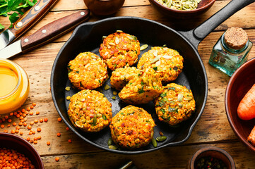 Vegetable cutlet from carrot