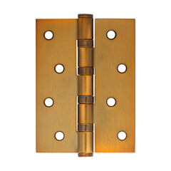 Classic red-colored mortise door hinge, removable with eight self-tapping screws on a white...
