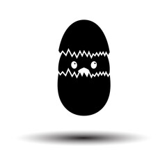 Easter Chicken In Egg Icon