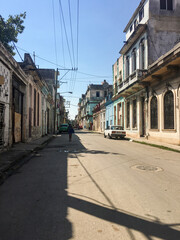 Quiet street in the Centro Habana neighborhood, outside the tourist areas of the city