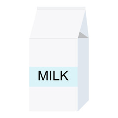 Milk carton icon on white background vector.