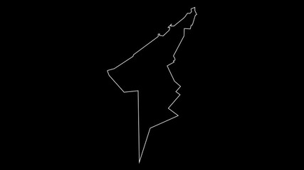 Alexandria Egypt governorate map outline animation