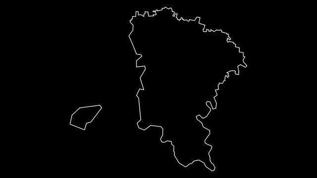 Monufia Egypt governorate map outline animation