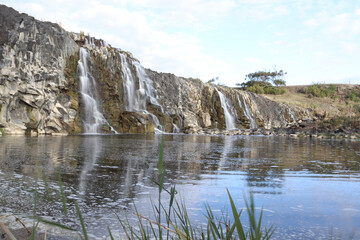 waterfall in the mountains