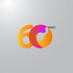 60 Years Anniversary Celebration Vector Template Design Illustration