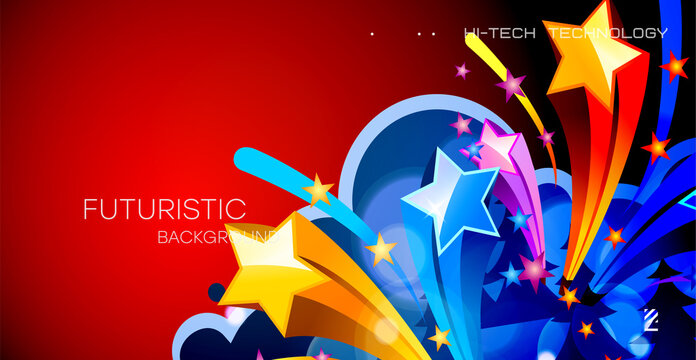 Abstract festive background for a party. Disco poster with stars and splashes. Night club. - Powered by Adobe