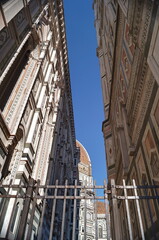 Naklejka premium Detail of Giotto's bell tower and the cathedral of Florence, Italy