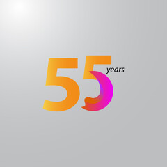 55 Years Anniversary Celebration Vector Template Design Illustration