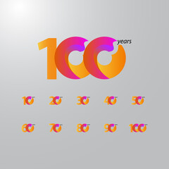 100 Years Anniversary Celebration Vector Template Design Illustration