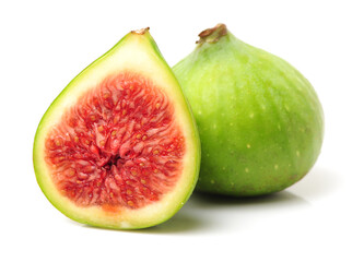 Ripe figs on a white background 