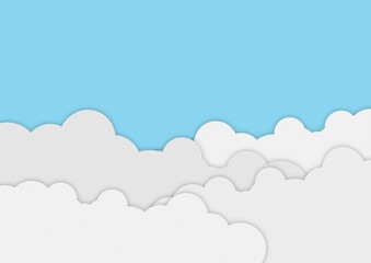 紙工作のような空と雲の背景