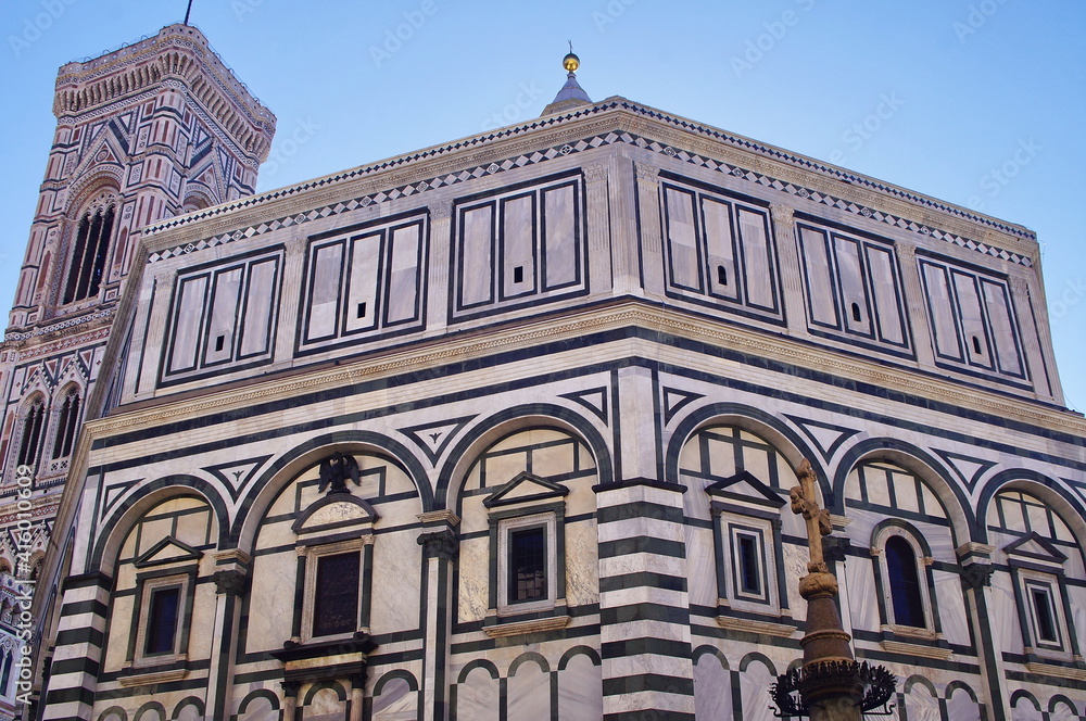 Wall mural baptistery and giotto's bell tower in florence, italy