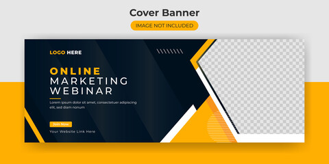 Webinar Facebook Cover Banner Online Digital Marketing Business Social Media Post Design Template - obrazy, fototapety, plakaty