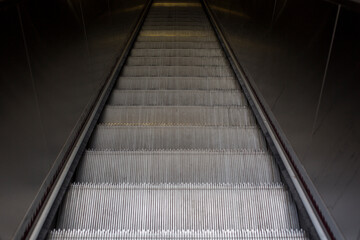 escalators of a metro and shopping center in brussels europe