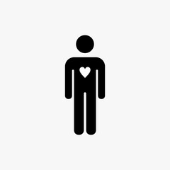 male,man icon with heart shape vector illustration.