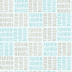 Seamless plaid pattern with checks made of hand drawn dashes. For wrapping paper, surface design and other design projects