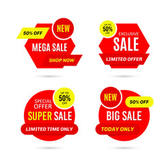 Set of sale banners isolated on white background