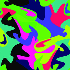 Unique seamless abstract pattern with chaotic vector shapes