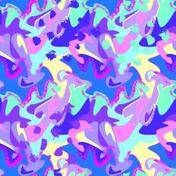 Unique seamless abstract pattern with chaotic vector shapes © Yaninjart