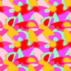 Abstract colorful seamless pattern with chaotic shapes