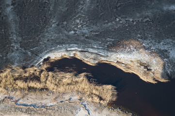aerial view over the Riga gulf coast
