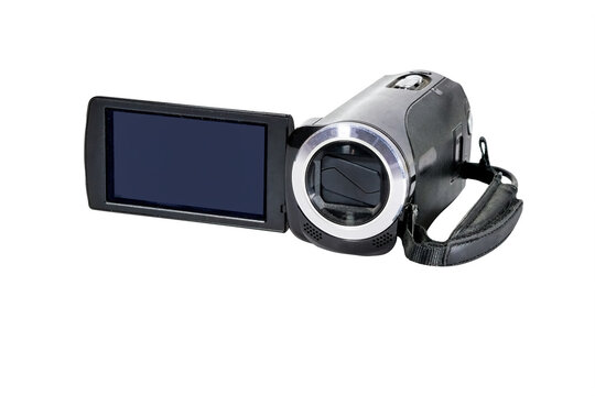 Handycam or handy cam isolated on white background.