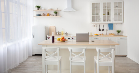 Fototapeta na wymiar Work from home, freelance, interior blog and simple design