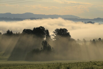 fog over the hills