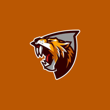 sabertooth tiger mascot and esport logo
