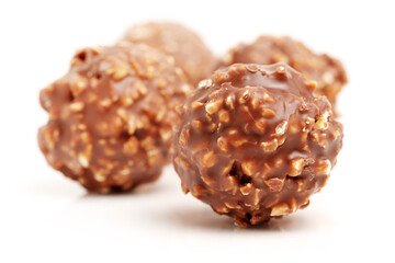 chocolate candy on white background