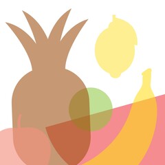 Vector transparent fruit in a flat style.