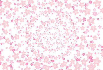 桜吹雪のうずまき背景