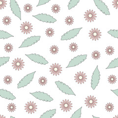 Flowers seamless pattern. Floral digital paper.