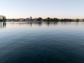 Fototapeta na wymiar View over Lake Constance (Bodensee), in Konstanz, Germany