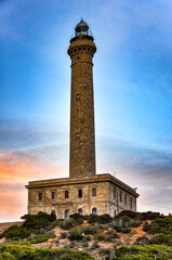 Obraz premium Cabo de Palos Lighthouse in the Region of Murcia, Spain