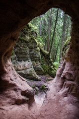 Licu Langu Sandstone Cliffs, Lode, Latvia