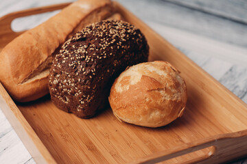 homemade baking wooden tray snack fresh flavor